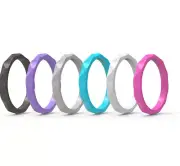 Women’s New & Unique Stackable Silicon Rings: Comfort Fit & Durable - Thin 2.5mm