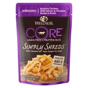 Wellness Core Simply Shreds Chicken, Salmon & Pumpkin Wet Dog Food - 79g Red