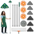 Wall Floor Cleaner Mop Pads with Long Handle Rotatable Cleaning Tool Squeegee ↠
