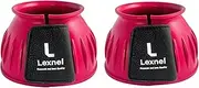 Rubber Horse Bell Boots – Durable Overreach Protection & Secure Hook-and-Loop Closure (Pink, Large)
