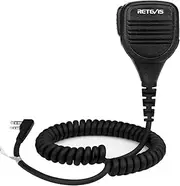 2 Pin Walkie Talkie Speaker Mic IP54 Waterproof Remote Speaker Mic Fit Baofeng UV-5R BF-888S Retevis RT-5R H-777 RT22 Two Way Radio (1 Pack)
