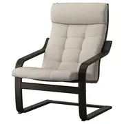 POÄNG armchair, black-brown/Gunnared beige