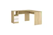 Artiss Computer Desk Drawer Cabinet L-Shape 136cm Oak