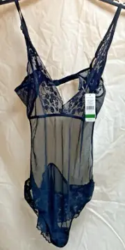 NEW WITH $86 TAGS NATORI BLACK ONE PIECE SEXY BODYSUIT L