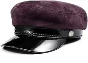 Fiddler Hat Women Men Red Newsboy Cap Leather Retro Ladies Baker Boy Cap Men's Hats Qingxiao (Color : Purple, Size : XLarge)