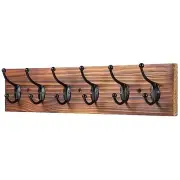 Coat Rack Wall MountedVintage Wooden Coat Hooks for WallHeavy Duty 6 Dual Coa...