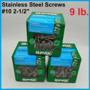 3 Boxes Spax Trim Head Wood Deck Screws T-Star Stainless Steel 3Lbs #10 x 2-1/2"