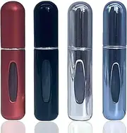 YUESUO Portable Mini Refillable Perfume, 5ml Option Atomizer Perfume Bottle, Refillable Perfume Atomizer Empty Perfume Spray (Red, Sliver, Blue, Black)