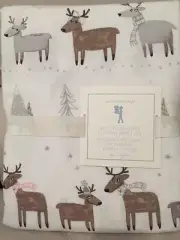 Pottery Barn KIDS Winter Reindeer Flannel SHEETS Christmas Twin