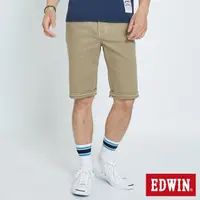 在飛比找momo購物網優惠-【EDWIN】男裝 加大碼-503基本五袋休閒色短褲(褐色)
