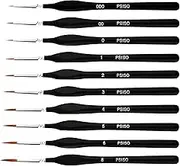PSISO 10 PCS Miniature Paint Brushes Kit, Fine Detail Painting Brush Micro Professional Tiny Paints Brush Set for Watercolor, Oil, Face, Acrylic, Nail, Line Drawing, Scale Model Painting, by