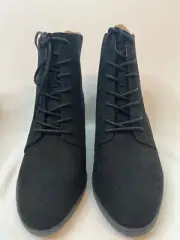 New Dr Scholls Laurence Leather Back Zip Black Booties Women’s Size 8.5 M NEW