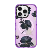 iPhone 16 Pro Impact Case MagSafe Compatible White and Black Floral