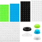 Tinoaly 264pcs Bump Dots for Visually Impaired, Assorted Sizes Adhesive Silicone Braille Stickers Low Vision Tactile Dots for Blind & Elderly (Milky White, Black, Green, Transparent, Blue)