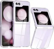 [ZIULQIK] for Samsung Galaxy Z Flip 5 Case, Clear Shockproof Zflip5 Phone Cover, Slim Thin Protective Cases for Flip5 5G Phone - Transparent