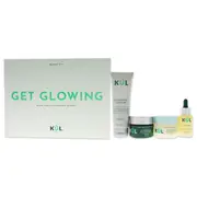 Kul CBD Get Glowing Kit by Kul CBD for Unisex - 4 Pc 4oz Exfoliating Cleanser, 1.7oz Anti-Aging Moisturizer, 1.7oz Night Repair Moisturizer, 1oz Glo Serum