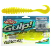 Berkley Gulp Pulse Worm Soft Bait 8cm Qty 8 Clear Chartreuse
