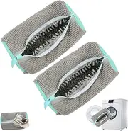 [Songholee] 2pcs Shoe Washing Machine Bag, Shoe Cleaning Bag,360° Deep Cleaning Shoe Bag, Reusable Shoe Bag for Washing Machine,Sneakers Canvas Tennis Running Shoes (Grey)