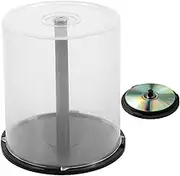 DVD Storage Box | Sturdy Organizer Bucket for DVD - Empty Bucket Boxes With Black Spindle, Holds Up To 100 Discs Capacity, Clear Organizer Holder