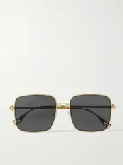[Fendi Eyewear] Fendi Eyewear - Baguette Square-frame Gold-tone Sunglasses - One size One size Gold