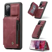 CaseMe Shockproof Samsung Galaxy S20 FE Fan Edition Case Cover Wallet [Wine]