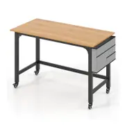 Costway 1.2m Mobile Computer Desk Home Office Writing Study Table Natural