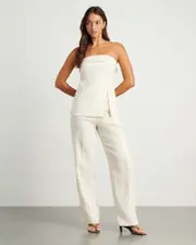 [Jag] Jag Women's Kayla Linen Bustier In Milk White Size 12 12 White