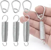 Joyangy 4pcs Metal Bass Drum Pedal Spring, Standard Replacement Kick Pedal Springs, Bass Drum Beater Spring, Galvanized Finish Kick Drum Pedal Spring, Percussion Instrument Hardware Parts