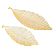 Set of 2 SSH COLLECTION Troppo 38 and 50cm Long Decorative Leaves - Brass