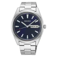 在飛比找momo購物網優惠-【SEIKO 精工】藍面大三針星期日期腕錶40mm(6N53