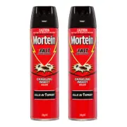 2x Mortein Click Rapid Kill Insect Cockroaches/Ant/Moths Crawling Spray Killer