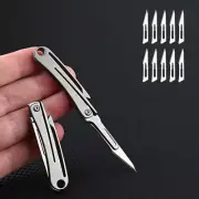 Titanium Utility Knife Scalpel Blade Pocket EDC Survival Keychain Camping Travel