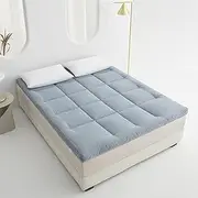 KCCRHIN Bed Mattress Topper Futon Mattress Japanese Floor Mattress Foldable Roll Up Shikibuton Tatami Mat Sleeping Pad Baby Crawling Mat for Dormitory House Guest Camping Travel,Bluegray,59 * 79in