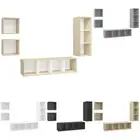 4 Piece Wall-mounted TV HiFi Cabinet Stand Set Chipboard Multi Colours vidaXL