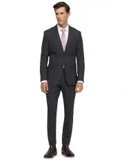 [Oxford] New Hopkins Wool Suit Jacket in Charcoal