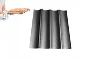 Baguette Pan Non-stick French Bread Baking Mould Professional Proofing Mold-Black