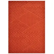 Contemporary Modern Wool Rug-Illusion 6392-Rust