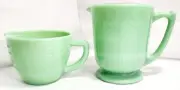 New Vintage Style JADEITE Green Glass Measuring 2 Cups & 4 Cups