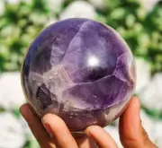 Natural 90MM Blue Amethyst Crystal Stone Meditation Healing Chakra Sphere Ball