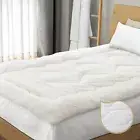 Bedra Sherpa Mattress Topper Fleece Protector Reversible Plush Cover King Single