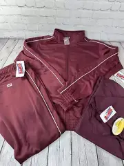 Vintage Soffe Maroon Women’s Track Jogging Suit Pants & Jacket Size XL Shirt Med