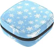 Period Bag,Sanitary Napkin Storage Bag,Winter Floral Snowflake,Tampon Bag for Purse