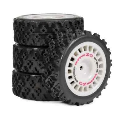 1/10 RC Rally Car Rubber Wheels Tires Set For Tamiya TT-01 TT-02 TT01E XV02 DF03