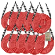 25FT PA Speaker Cables FAT TOAD (10 PACK) Quarter Inch Male Jack Pro-Audio Wire