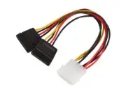 Rosewill RCW-302 - 8" SATA Power Splitter Cable 2 Sata Connectors to 4 Pin
