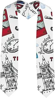 [EdWal] London print Graduation Stole and Sash Class for Unisex Adult Honor Stole Honor Stole of 2025