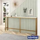 Narrow Console Table Hallway Side Entry Display Faux Marble Furniture Golden