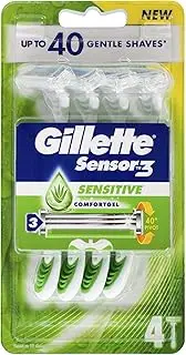 Gillette Sensor 3 Sensitive 4 Disposable Razors 4 Pack,