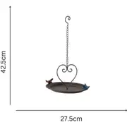 Willow & Silk Metal 42cm Hanging Lovebirds Heart Garden Bird Feeder/Tray