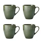 4pc Mikasa Jardin Stoneware Drinking Mug Cup Set, 420ml - Green